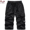 plus size 7XL 8XL Mens Knee lenght Cargo Shorts Casual Elastic Waist fitness Bermudas Male Breathable Beach Surfings Shorts men D220611