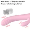 12 Speed Silicone Rabbit Vibrator Rechargeable Heating AV Magic Wand sexy Machine G Spot Dildo Clit Stimulator Toys For Women