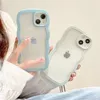 Clear Wave Border Phone Case Candy Color Transparent Soft TPU for iPhone 14 Pro Max 12 13 X XR XSファッショナブルな新鮮なシリコン2 in 1バックカバー