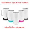 US Local warehouse 20oz 16oz 14oz Sublimation Bluetooth Speaker Tumbler Double Wall Stainless Steel Smart Wireless Speaker Music Tumblers Personalized Gift Z11