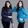 Jaqueta Ultra Ligh Down Mulheres Doubil e Lados vestindo casaco fino Ladies Women Parkas Chaqueta Mujer Casaco L220730