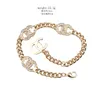 11Style Luxury Design Braccialetti Marca Lettera Bracciale Catena Donna Placcato oro 18K Crysatl Strass Perla Polsino Catena a maglie Coppia Regali Accessori Jewerlry