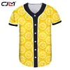 3Dフルーツレモンイエローメンズ野球シャツプリントフレッシュテーママンTシャツユニセックス大規模カジュアルTシャツ220623