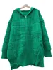 22 neue winter net rot bv grün mantel frauen lose mit kapuze reißverschluss strickjacke dreidimensionale entlastung wolle top