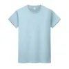 Okrągły solidny kolor T-koszulka Summer bawełniany dno menów z krótkim rękawem i damski pół-sleevedh4c12