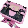 Avondtassen xiuya harajuku lolita schouder vrouwen Japanse kawaii bowknot vrouwelijke messenger schattige dames handtas 2022 tasje pouch 220608