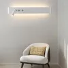 Vägglampa modernt led minimalist för sovrum sovrum trapp interiör belysning svarta vita remsor lampor hem fixtur dekor 10w-46wwall