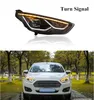 Ford Escort LED Head Işık Montajı için Araba Farları 2015-2018 Fortis Drl Sinyal Çift Işın Lens Otomatik Aksesuarlar Lamba