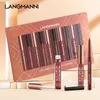 6+6 12Pcs Lip Liner Gloss Set Velvet Matte Lips Tint Nude Waterproof Long Lasting Lip Pencil Smooth Women Sexy Beauty Cosmetic