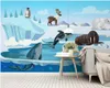 foto personalizzata foto murale 3d carta da parati blu sulla parete acquerello whale animale per bambini camera da letto per bambini decorazione domestica soggiorno 3d murali murali sfondi per pareti in rotoli