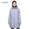 Gasman Fashion Windper -противоположность теплой женской куртки длинная молния вниз по парке с капюшоном для женщин для женщин осень с твердым хлопчатобу