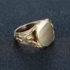 7-16 multi tamanho grande anel masculino feminino aço inoxidável banhado a ouro forma oval suave dedo jóias inofensivo proteção ambiental276n