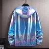 Summer Colorful Shiny Sunscreen Clothing for Men and Women Couples Breathable Color Thin Jacket Trend Large Size 220811