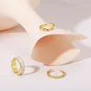 Retro Geometrische Verdrehte Goldene Ring Set Frauen Boho Einfache Metall Runde Ringe Mode Straße Mädchen Schmuck