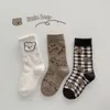 Milancel Kids Socks Bear Mönster Barnstrumpor Girl Cotton Boy Bear Sock 3 par Mycket 220611