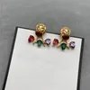 Boucles d'oreilles en diamant de couleur brillante, breloque tête de tigre en strass avec timbres, 2 façons de porter, boîte-cadeau en cristal coloré