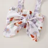 Kledingsets Baby Girl Summer Rok Pak Floral Print Mouwloze elastische bust tops knop verfraaid 2 stks kleding setsclothing