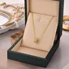 Pendant Necklaces Fashion Stainless Steel Gold Round Ring Rhinestones Pendent Necklace For Mom Women Party Jewelry GiftsPendant