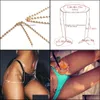 Other Body Jewelry Trendy Crystal Leg Chains Sexy Women Rhinestone Anklet Geometric Club Night Rock Chain Accessories Drop Delivery 2021 P45