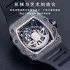 Uxury Watch Date ZF Richa Milles Carbon Fiber Watch Wei Royal Hollow Oak Fullt Automatic Mechanical Gui R RM35-02 MENS