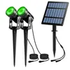 2pcs LED Grow Light Solar Spolight Highlight 2 Luzes brancas quentes Painel solar Paisagem de iluminação ao ar livre Jardim árvore de jardim de jardim separadamente Lâmpada