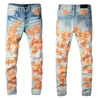 Mode Heren Jeans Koele Stijl Luxe Designer Denim Broek Distressed Ripped Biker Zwart Blauw Jean Slim Fit Motorfiets Maat 28-40