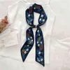 Women Silk Long Hairband Necktie Print Floral Skinny Ribbon Scarf Bag Wrist Bandana Girl Waist Popul 2022 Summer Accessories