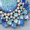 Orecchini pendenti con strass Lampadario Orecchini pendenti con cristalli colorati di alta qualità Orecchini blu India Gioielli di moda per le donneCiondola