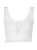 Hbenna Y2K Cute Cami White Kawaii Lace Hem Corest Women Bow Laceup Sleeveless Summer Party Girl Croppeed Top Skinny 220519