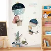 Söta flickor Cartoon Air Balloons Windmill Wall Stickers Decals Baby Room Kindergarten Decoration Wall Sticker Decals Decoration T200601