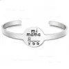 Edelstahl-Armband, Armreif, runder Buchstabe, Oma, Mama, Kind, Armband, Mutter, Kinder, Muttertagsgeschenk, Familie, feiner Modeschmuck