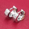 Pendientes de aro de acero de titanio para mujer, exquisito anillo de diamante C a la moda Simple, pendientes de diseñador para mujer, regalo de joyería