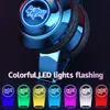 Наушники Наушники Беспроводные наушники Fone Bluetooth-гарнитура Gamer HIFI Stereo LED Glow Metal Folding Music Audifonos с микрофоном для ПК TV