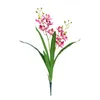 Dekoratif Çiçek Çelenkler Simüle Cymbibiyum Yeşil Yapraklar Arası Çiçek 60cm Bahçe Ev Dekoru Dayanıklı 2 Çatal Diy Yapay Sütyen