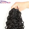 Deep Wave Claw On Human Hair Ponytail For Black Women Peruvian Virgin Curly Clip In Extensions 100% Natural Pony Tail Hairpieces