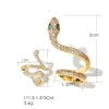 Orecchini a forma di serpente di cristallo creativo Orecchini a bottone Orecchini a clip per animali tridimensionali femminili Orecchini in oro Set di diamanti completi Accessori per gioielli da donna