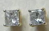 Special shaped S925 silver ear nail female square mosan Diamond Stud Earrings lab diamond