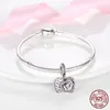 925 argent breloque à perles Pandora bracelet à breloques coeur pour toujours amour maman cubique Zircon breloques ciondoli bricolage perles fines bijoux