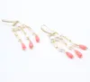 Dangle Chandelier Jewelry Natural White Pearl Pink Cor Cl Cz Pave Hook Orains for Women Lady GiftDangle456100
