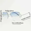 Vintage Randlose Draht Sonnenbrille Männer Übergroße Brillen Für Sommer Diamant Schneiden Gläser Metall Rahmen Oculos Gafas