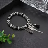 Handmade Bohemian Style Bead Strands Bracelet Silver Heart Key Tassel Charm Jewelry for Men Women Gift