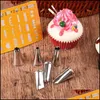 Cake Tools Bakware keuken eetbar huizen tuingereedschap glazuur pi nozzles pate tips suikercraft decoratie sets 6 stks herbruikbare cr￨me tas g