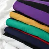 5 colores Coton Purple Sriped Tops Slim Fi shir Harajuku Tshir Verano Manga larga Coreana Feminina de gran tamaño shir 220407