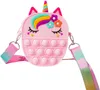 Simpatica borsa giocattolo POP Fidget Toys Cartoon Bubble Purse Crossbody Borse a tracolla Regali di compleanno per bambine