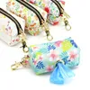 Personalized Dog Collar Leash Poop Bag Set Printed Nylon Custom Dog Collars Free Engraved With Floral For Small Medium Dogs 220608
