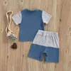 Citgeett Sommer Kinder Mädchen Jungen T-shirt Und Shorts Set Nähte Kurzarm Tops Kurze Hosen Casual Kleidung Set J220711