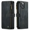 iPhone 13 12のためのジッパー10カード財布の電話ケース13 12 11pro最大8 7プラスサムスンS22スロットRerto Puレザーバッグ