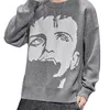 Herrenpullover Imcute Herren Herbstpullover Pullover Portrait O-Ausschnitt Lange Ärmel Gestrickt Lose Pullover Tops Für Jungen 3 Farben M/L/XL/2XL/3XLMen