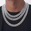 Chains White Gold 925 Sterling Silver Full D Moissanite Width 14MM Passed Test Diamonds Cuban Necklaces Hip Hop Rock Fine JewelryChains