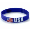 Party Favor American Stars Stripes Sport Energi Armband Loop Independence Day Klassiskt minnesmärke Silikonarmband WJ0005